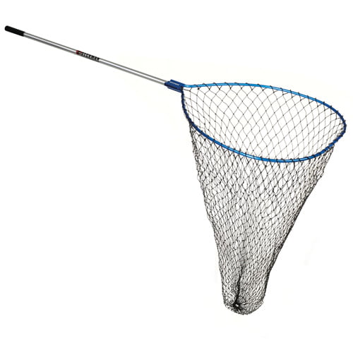 Fishing net made from durable HDPE 5000S monofilament, featuring a strong frame and handle, suitable for harsh marine environments.