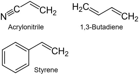 Acrylonitrile butadiene styrene structure